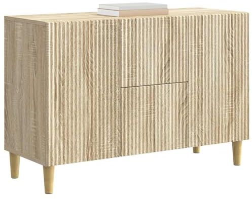 vidaXL Sideboard Sonoma-Eiche 89 x 34,5 x 60 cm Holzwerkstoff, Wohnzimmerstauraum, rechteckige Anrichte, Vintage Stil, viel Platz, praktische Schranklösung, für Ordnung, Essgeschirr