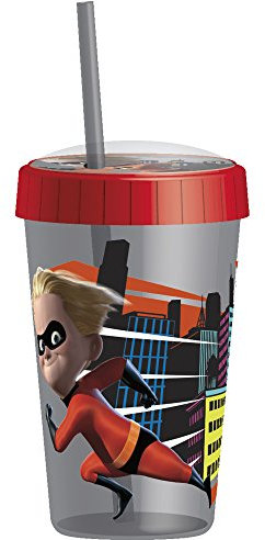 Zak Designs INCC-S713 Geprägter Kunststoffbecher, Incredibles 2 Dash-Violet E