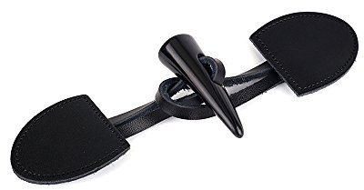 HORN Kunstharz Toggle Tasten mit PU-Set 6 Paar Fell Jacke Nähen Zubehör, schwarz