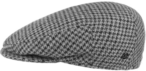 Lierys Britain Houndstooth Flat Cap Made in Italy Men Summer/Winter Grey