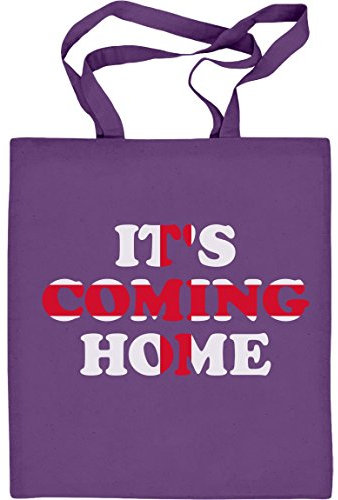 Shirtgeil England WM 2022 Fan Artikel Its Coming Home Jutebeutel Baumwolltasche One Size Violett