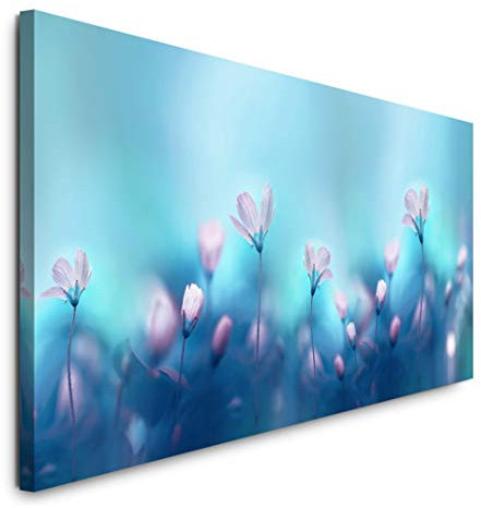 Paul Sinus Art GmbH Blumen in pink 120x 50cm Panorama Leinwand Bild XXL Format Wandbilder Wohnzimmer Wohnung Deko Kunstdrucke