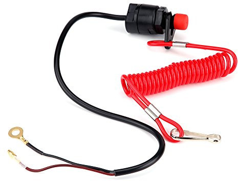 Aramox Interrupteur d'arrêt du Moteur Hors-Bord, Coupe-Circuit Moteur de Bateau, Interrupteur d'arrêt d'urgence pour Moteur de Bateau, Convient aux Motos ATVS Tondeuses à Gazon ou Moteurs Hors-Bord
