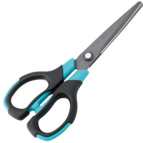 PracticDomus SDI Black Titanium Antihaft-Präzisionsschere aus hochfestem Edelstahl. Rechts- und Linkshänder. Farbe Blau 17 cm