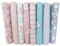 Egurs Baumwollstoff 8X Stoff Grauer/Rosa/Blau Stoffpaket Stoffe Patchwork Blume Streifen 50 * 50