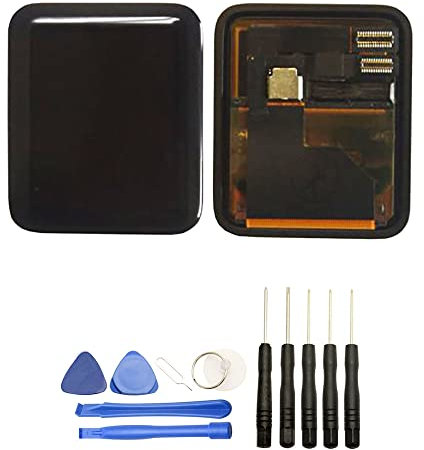 Visiodirect® Ecran Complet: Vitre + LCD Compatible avec Apple Watch Series 1 38m Noir + Kit Outils
