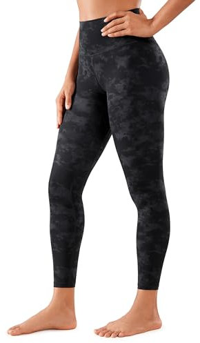 CRZ YOGA Damen Naked Feeling Leggings Sporthose High Waist Yogahose Sport Leggins Fitness Yoga Hose - 64cm Der Rauchtintennebel 42