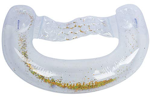 Wasser-Luftmatratze, Aufblasbare Schwimmreifen mit Pailletten Aufblasbare Poolbettmatratzen, Schwimm-Luftmatratzen für Erwachsene Pool Wasserspielzeug im Sommer (Gold-Glitzer)