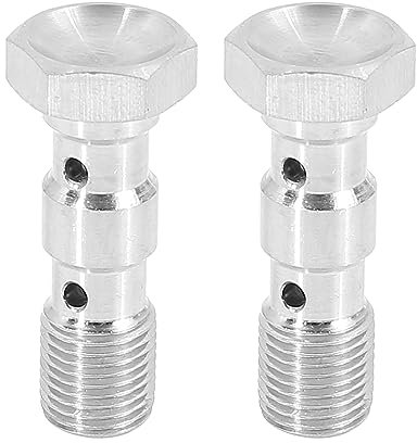 X AUTOHAUX 2pcs M10x1.0 Métrique Filetage Double Banjo Boulon Frein Raccord Adaptateur