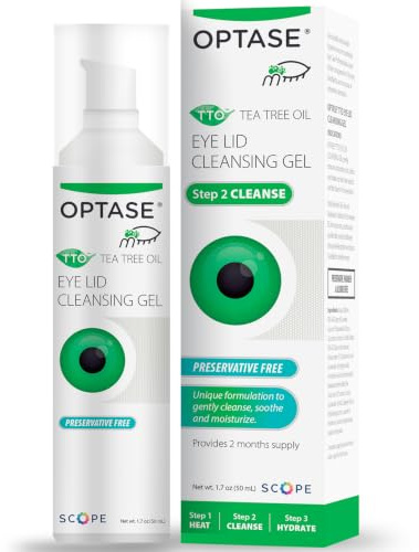 OPTASE TTO Eyelid Cleansing Gel, 1.7 fl oz – Tea Tree Oil Eyelid Cleanser for Gentle Daily Lid and Lash Cleansing – Made With Hyaluronic Acid - Preservative Free, Alcohol Free - Eye Doctor Recommended