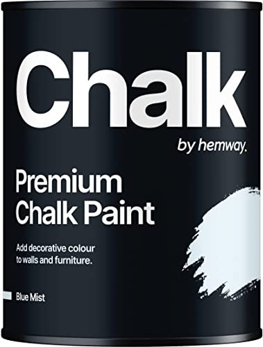 Hemway - Premium Chalk Paint - Blue Mist 1 L | Chalky Matt Shabby Chic Finish for Interior Furniture & Walls | Quick Dry & 1 Coat