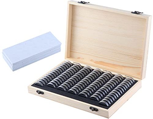 Fippy Rangements pour Pièces de Monnaie, Boite Pieces de Monnaie Collection Comprend 100 Capsules de Pièces de Monnaie pour Collection de Pièces 18mm 21mm 25mm 27mm 30mm