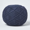 Homescapes Häkel-Pouf, dunkelblau, flaches Bodenkissen 40 x 50 cm in Boho Style, bequemer Fußhocker in Makramee-Optik, gehäkelter Puff aus 100% Baumwolle, Häkelpuff/Strickhocker,blau