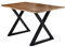 SAM Esstisch 140x80 cm Lubin, Akazienholz naturfarben, Massiver Esszimmertisch mit echter Baumkante, Baumkantentisch mit geschlossenem X-Gestell Schwarz, 26 mm Tischplatte