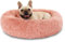 Donut Hundebett Flauschig Rund Katzenbett Ø 60 cm - Anti Stress Weich Katzenkissen Hundekissen Flauschig - Kuschelig Kuschelbett Kuschelkissen für Kleine Mittelgroße Hunde und Katzen,Rosa