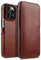 STILGUT Book Case kompatibel mit iPhone 13 Pro Max (6.7“) Hülle aus Leder mit Clip-Verschluss, Klapphülle, Handyhülle, Lederhülle - Cognac Nappa