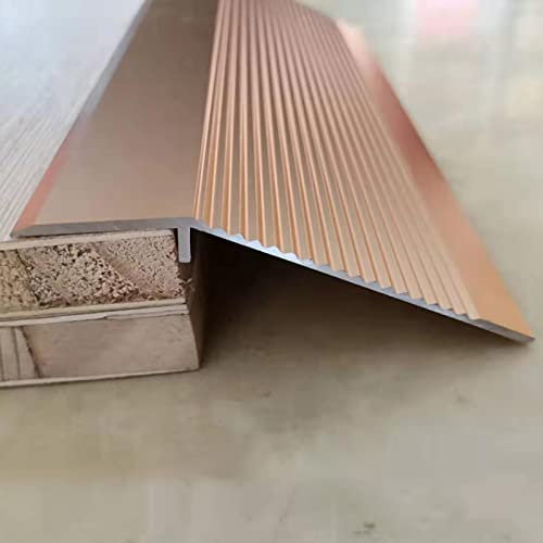 LJHU Schwellenrampe Strapazierfähige Übergangsstreifen Aus Metall für Unebene Böden, Randleisten für Türen Holz/Kehrroboter, Schneidbarer Teppichkantenübergang (Color : Gold)