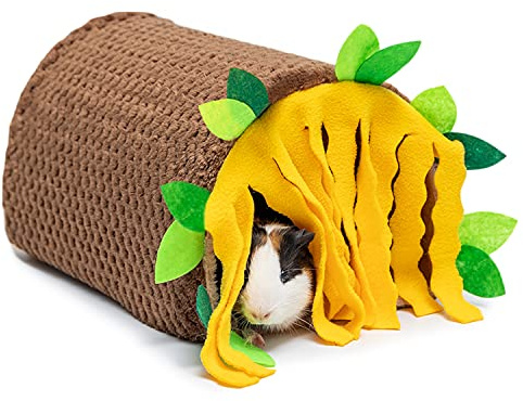 ORZECHKO Guinea Pig Hideout, Fleece Tunnel House Small Pet Cage Accessories
