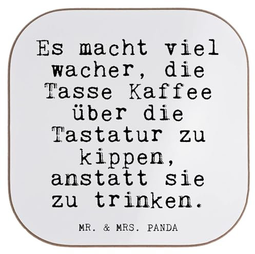 Mr. & Mrs. Panda Getränkeuntersetzer Es macht viel wacher,... - Geschenk, Computer, Coaster, Glizer Spruch Sprüche Weisheiten Zitate Lustig Weisheit Worte, Untersetzer für Gläser, Kollegin, Kaffee, PC