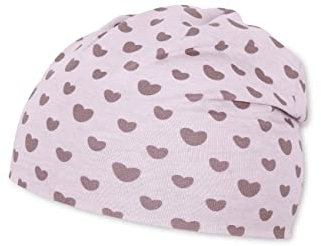 Sterntaler Baby Mädchen Beanie Baby Slouch-Beanie Herzen - Beanie Baby, Kinderbeanie, Babymütze - aus Baumwolle - flieder, 51