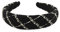 axy Breiter Haarreif mit Tweed Stoff gepolstertes - Wunderschön Damen Stirnband Haarschmuck Haarreifen HRK8 (Schwarz)