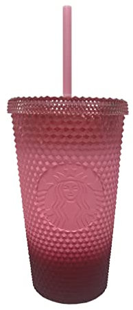 Starbucks Vaso con tachuelas de degradado rosa otoño invierno vacaciones 2022 (16 oz - Grande)