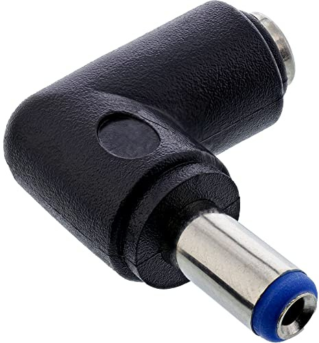 InLine DC Stromadapter, Stecker auf Buchse gewinkelt, zur 5V Spannungsversorgung von Elektronikgeräten mit passender DC Buchse (5,5x2,10mm).