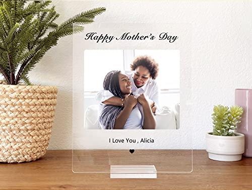 Placa Acrílica Con Foto Personalizada De La Madre • Feliz Día De La Madre • Primer Día De La Madre • Regalo Personalizado Para Mamá • Retrato Familiar • Cubierta De Acrílico Para Fotos Varios Tamaños