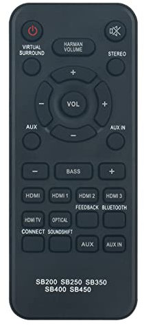 VINABTY Nuevo Sound Bar Mando a Distancia de Repuesto para JBL Home Cinema soundbar Speaker subwoofer 93040001600 SB200 SB250 SB350 SB400 SB450 Remote Controller