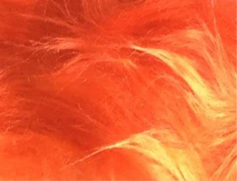 Zottelstoff Largo 0,5m - extra langem Flor/Zottel von 6cm - Ökotex Standard und Waschbar Fellimitat Flokatistoff Kuschelstoff Meterware (Orange)