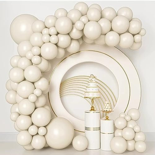 Luftballon Beige, 84 Stück Ballon Girlande Beige Satz von Ballons Beige 18 Zoll 12 Zoll 10 Zoll 5 Zoll, Helium Luftballon Girlande Beige für Hochzeit, Geburtstag, Babyparty, Graduierung, Deko
