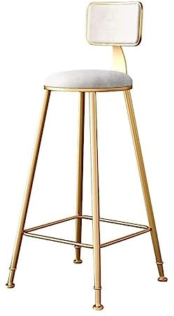 RUVOO Barhocker Barstuhl Moderner Barhocker Aus Samt, Hoher Hocker Mit Rückenlehne Für Barstühle In Küchenthekenhöhe, Frühstücksfußstütze Barstühle Barsessel (Color : A, Size : Sitting Height 65cm)