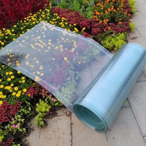 Gewächshaus Platten Stegplatten Polycarbonat-Dachplatte,Transparente Glasfaserplatt,UV-Schutz Isolierplatten,Für Garten Terrassen Balkon Sicherer Zaun,Leicht Zu Schneidende (1.5x9m)