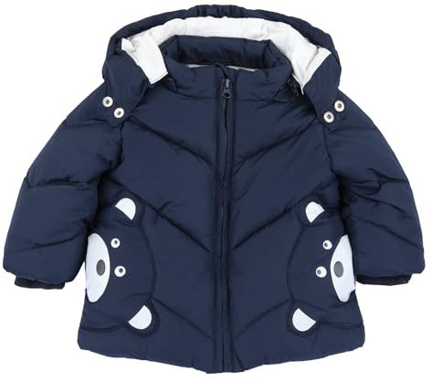 Chicco Giubbino Con Cappuccio, Caldo giubbino invernale con cappuccio staccabile Bimbo 0-24, Blu (3), 6 mesi