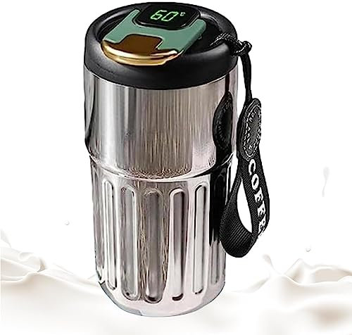 Smart Vacuum Flask - Smart LED Digital Temperature Display Coffee Mug,Double Wall Insulated Flask, Portable Spill Proof 450ml Travel Mug Water Bottle for Men Women