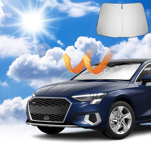 Coleya Parasol para Coche Compatible con Audi A3 8Y 2021-2025 Audi A3 8V 2014-2020, Parasol para Parabrisas Delantero de Coche, Protección Solar, Protección UV, Plegable