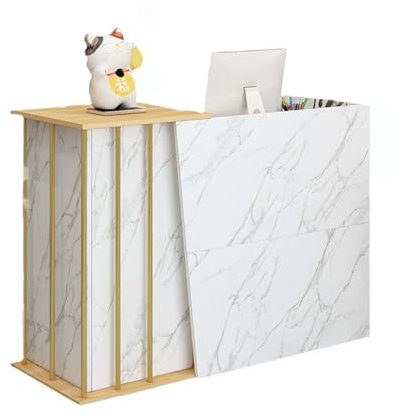 Empfangstheke, Rezeption Ladenthek Mit 4 Stauräumen Und Abschließbarer Schublade, Anwendbar Für Eine Vielzahl Von Bekleidungsgeschäften, Convenience-stores, Kleinen Bartheken(Size:140CM,Color:A)