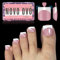 NOVO OVO French Tip Toe Nail Tips Press on, Extension de faux ongles en gel doux carré, BERRY PINK Pré-appliqué Tip Primer & Base Coat, Couverture complète Acrylique pour DIY x 15 Tailles 240 pcs