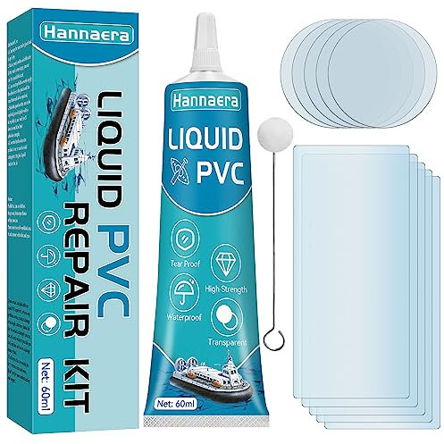 Hannaera Paddling Pool Repair Kit Waterproof, Hot Tub Repair Kit, Transparent Pool Patch Repair Kit for Hot Tubs, Inflatable Spas, Air Bed, Bouncy Castle (ukPVC-H03)