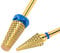 CGBE 2PCS Nail Drill Bits, Tungsten Steel Gold Drill Bit with Medium Gravel , Professional 3/32 Electric Nail Drill, Nail Cutter Bits for Manicure Pedicure, Cone + Pointed Cone Shape