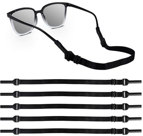 5 Stück Verstellbarer Brillen Halteriemen, Einstellbare Brillenbänder, No Tail Anti Rutsch Brillenriemen, Brillenband Herren Damen Kinder für Sportbrille Sonnenbrille Lesebrille Brille Schutzbrille