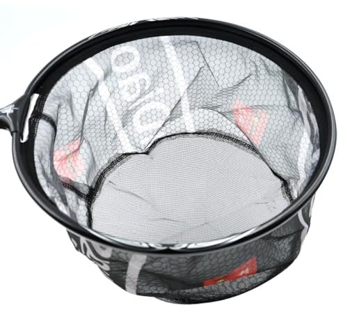 ZONADAH Telescope Fishing Landing Net Foldable Replacement Net Head Diameter 30cm depth 18cm Detachable Fishing Net Freshwater for Outdoor Rock Fishing Black