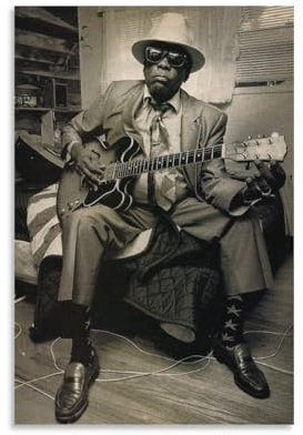 KPOKAHT Leinwandbild, Motiv: Jazz Bluesman, John Lee, Hooker, Wandkunst, dekoratives Bild, Drucke, moderne Dekoration, 30 x 45 cm