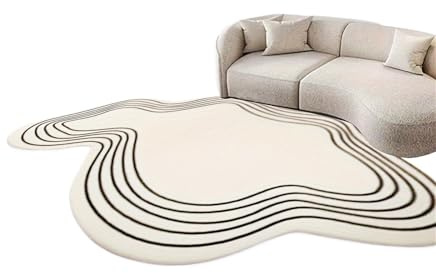 UALXPAO Unregelmäßig geformter Flächenteppich, Teppich im In-Stil, weicher Plüschteppich for Schlafzimmer, Wohnzimmer, Küche, Badezimmer Hochflor Teppich(800MMx1200MM)