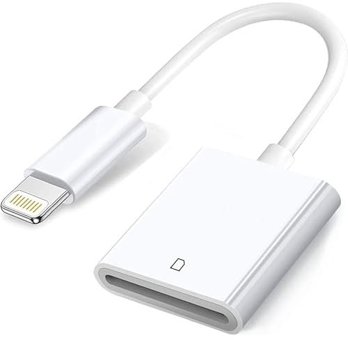 Genérico Adaptador Lector de Tarjeta SD Memoria Camara Compatible con iPhone/iPad Conector Lightning 8 Pines