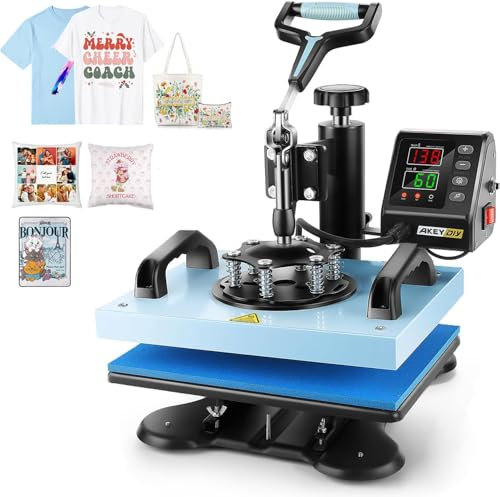 AKEYDIY Transferpresse - Wärmepresse - Heat Press 30.5 x 25.4cm Transferpresse für T-Shirts mit Digitaler LED-Temperatur- und Zeitcontroller