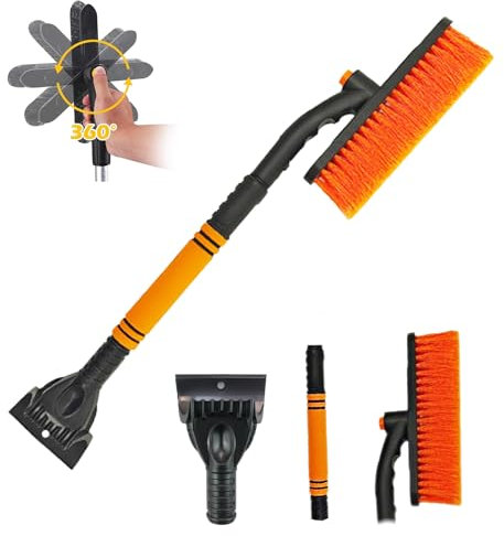 magnetspiele Eiskratzer Auto mit Besen, Auto Eiskratzer Schneebürste, Auto Abnehmbarer Eiskratzer, 2 in 1 Auto Eiskratzer Reinigungsbürste Werkzeug zur Schneeräumung (A)