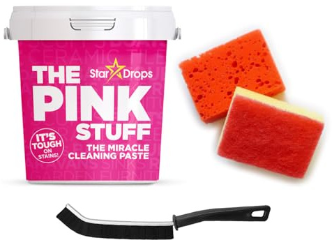 OW Gifts Co Cleaning Bundle With The Pink Stuf Cleaning Paste 850g bundled with 2 Sponges And Brush
