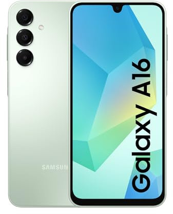 Samsung Galaxy A16 4G LTE, Teléfono Móvil Android, Pantalla 6,7 Super AMOLED, Múltiples Cámaras, Almacenamiento 256GB, Verde Claro (Versión Española), Garantía del Fabricante 3 Años + 1 Año Extra
