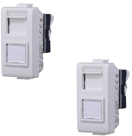 Presa tv, presa sat, presa di rete CAT5/CAT6, Presa tv RJ11 compatibile con Bticino Matix (RJ45 - CAT5E, 2)